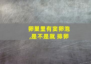 卵巢里有窦卵泡,是不是就 排卵